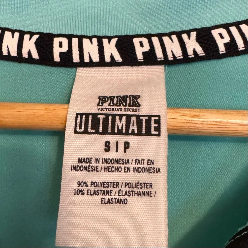 Victoria Secret PINK Teal And Black‎ 1/4 Zip Pullover Lightweight Adult Small - Picture 3 of 6